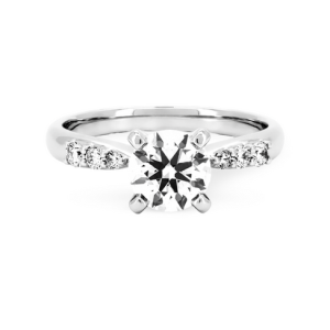 Bee hive pave ring RD 0.75 E VVS2 IGI in white gold