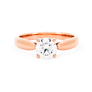Bow half pave 4 prong ring RD 0.8 D VVS2 IGI in white gold
