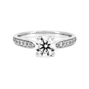 Bow plain ring RD 0.8 D VVS2 IGI in Rose gold
