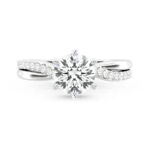 Bow plain ring RD 0.83 D VVS2 IGI in gold