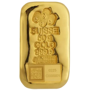50 gram Gold Cast Bar - Argor-Heraeus