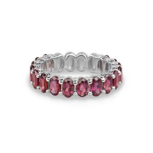 Rainbow Moonstone Eternity Band Ring - Gold Vermeil
